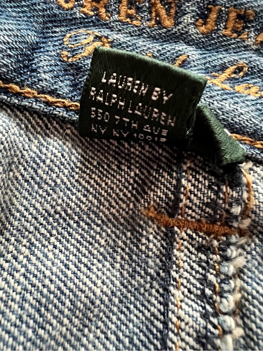 Ralph Lauren Jeans Co VTG Y2K 2-Tone Distressed Blue Denim Maxi Skirt Grunge - Picture 3 of 8